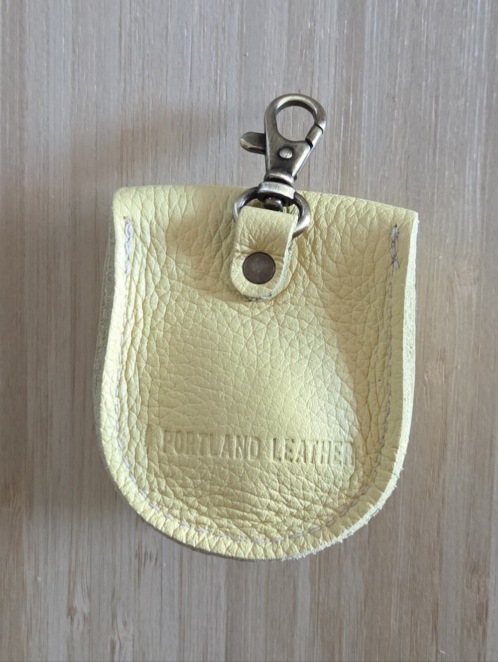 Portland Leather Petunia Pouch Keychain Bagcharm in Butter Bliss - Picture 3 of 4